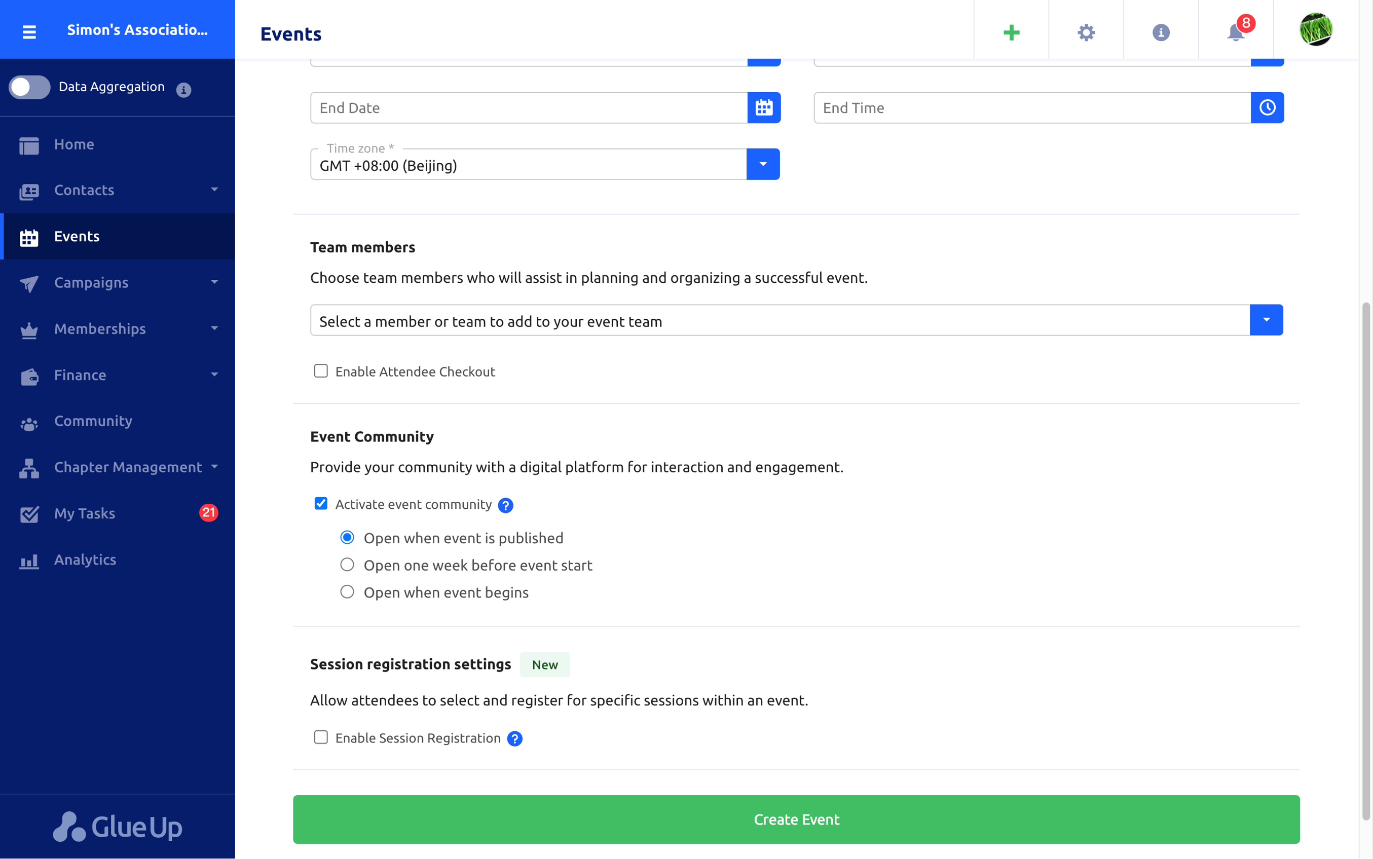 Event Session Registration Phase 1 (Registration Process) 