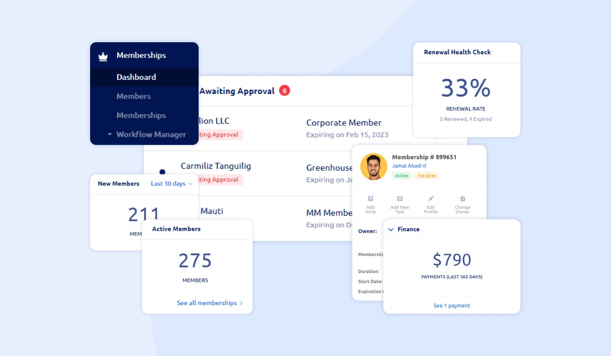 Glue Up association management dashboard